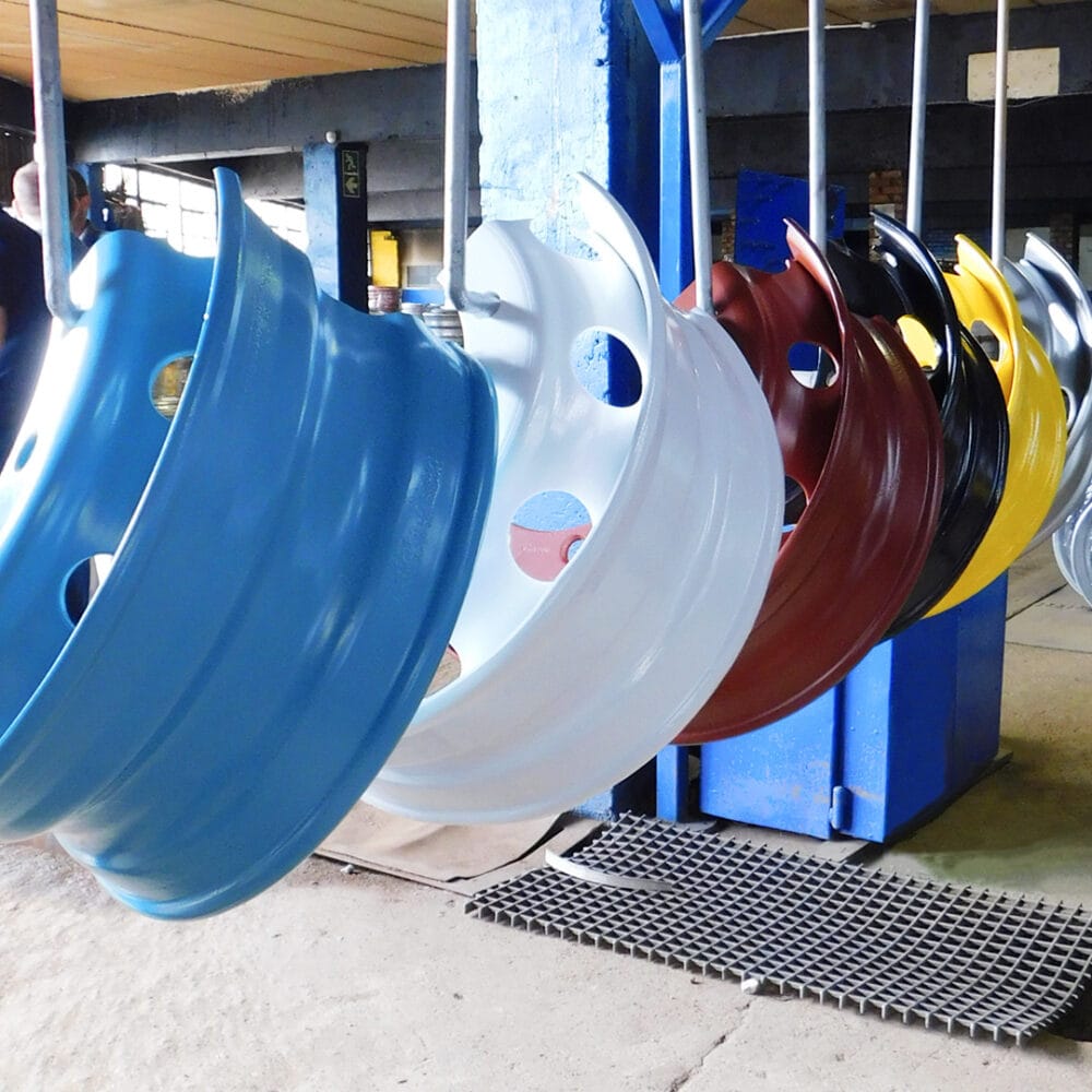 Powder Coating Auto and Truck Tyres